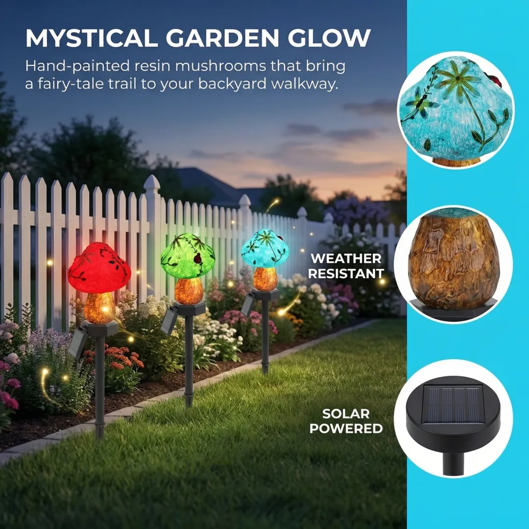 Colorful Mushroom Solar Garden Lights