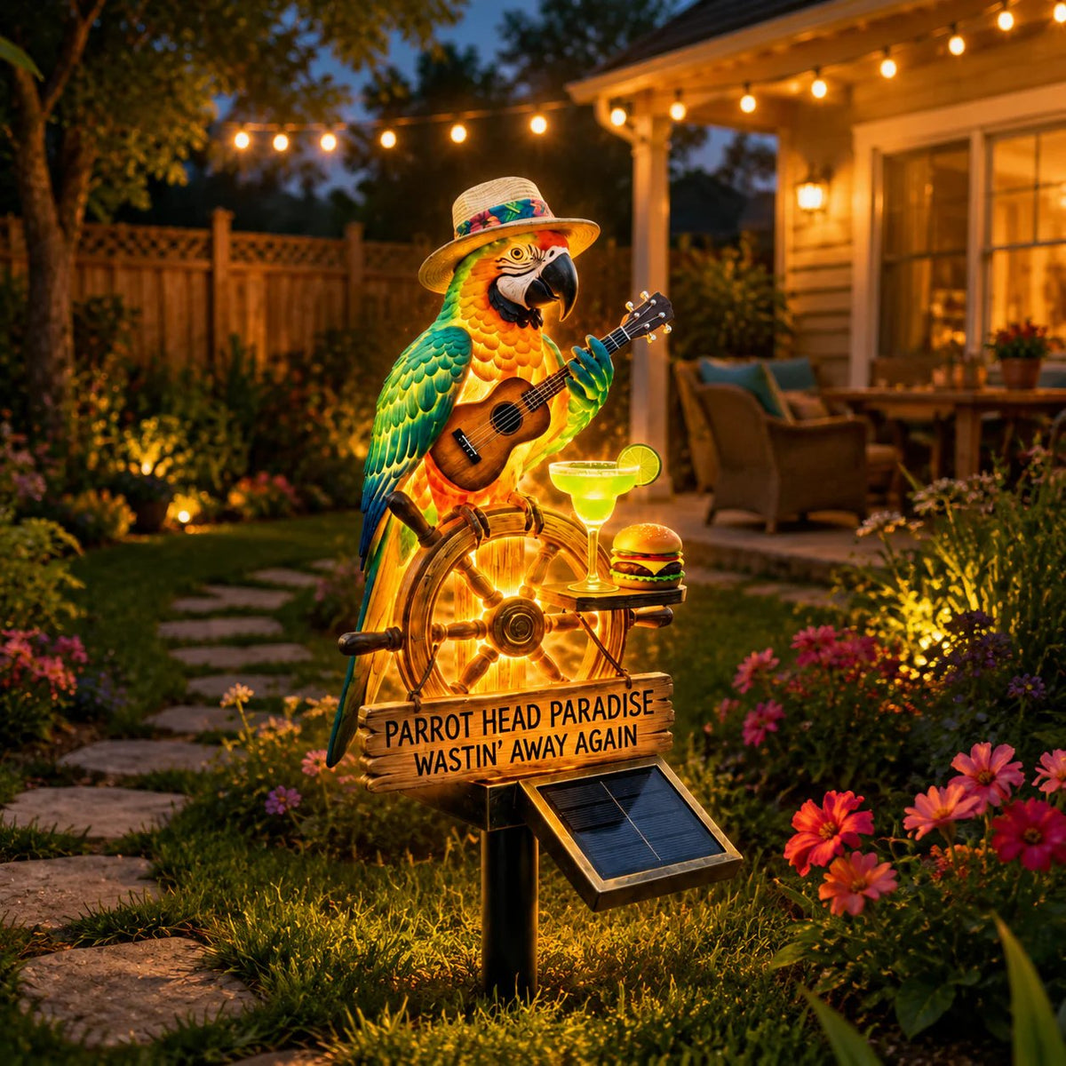 Last Day 49% OFF-🌴Solar-Powered ParrotGarden Light -Wastin'Away Again”