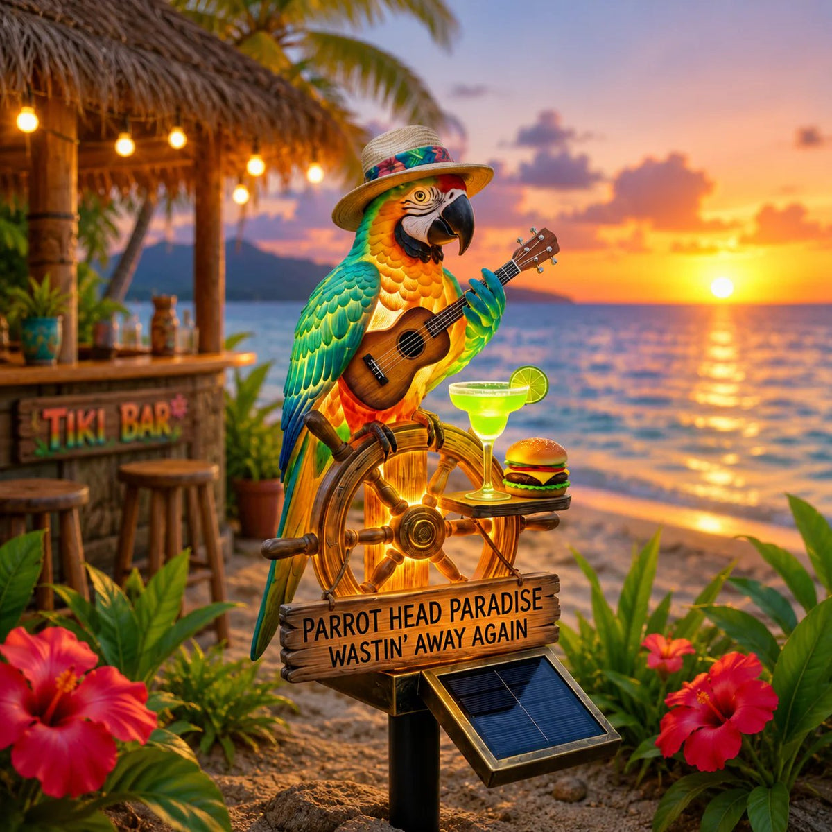 Last Day 49% OFF-🌴Solar-Powered ParrotGarden Light -Wastin'Away Again”